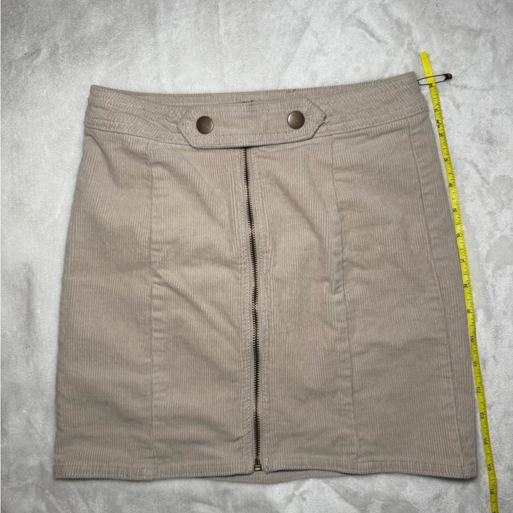 VTG Blue Spice Tan Corduroy Mini Skirt, 0 - Picture 3 of 6